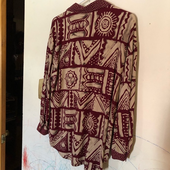 Vintage 80s 90s Button Down Front Blouse Caliche - Picture 2 of 4